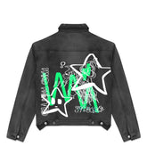 Hand Drawn Happy Star Denim Jacket